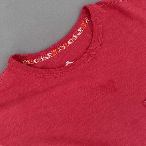 Tommy Bahama Other - Tommy Bahama Mens Large Pocket Tee Red Slub Knit Casual Beach Shirt